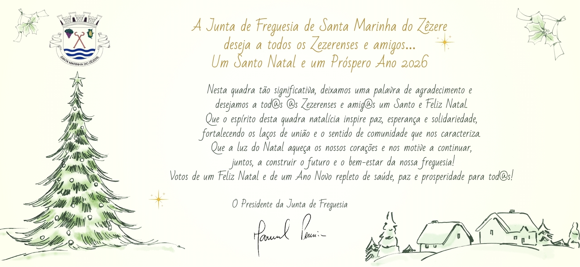 Mensagem de Natal da Junta de Freguesia de Santa Marinha do Zêzere