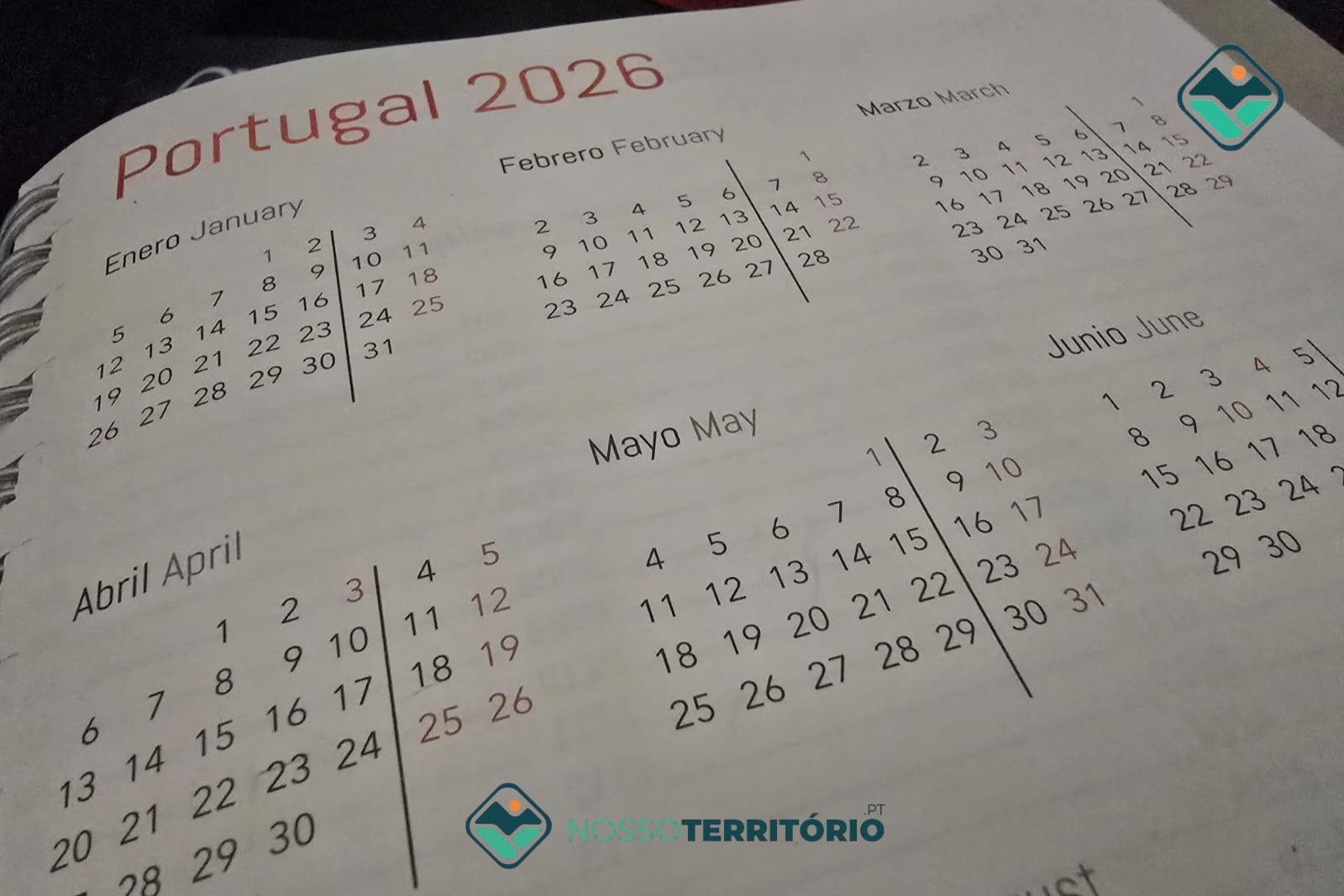 2026 tem 10 feriados em dias úteis, cinco fins de semana prolongados e o S. Bartolomeu a uma segunda-feira